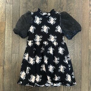 Janie and Jack Black Floral Dress size 6 (two available, perfect for twins!)